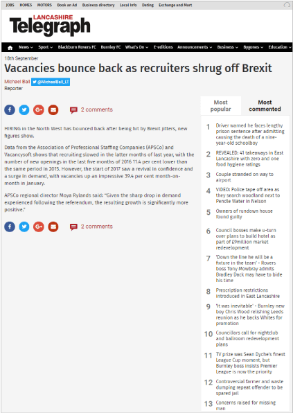 Vacancysoft & Apsco Northern England Report Featured - England (842x595), Png Download