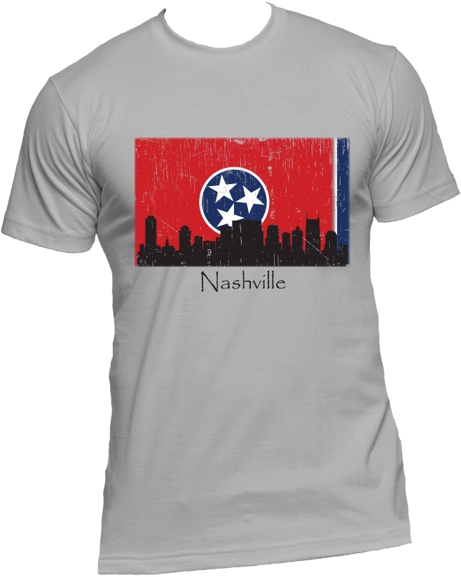 Nashville Skyline Men's Short Sleeve T-shirt - Maryville (1000x1000), Png Download
