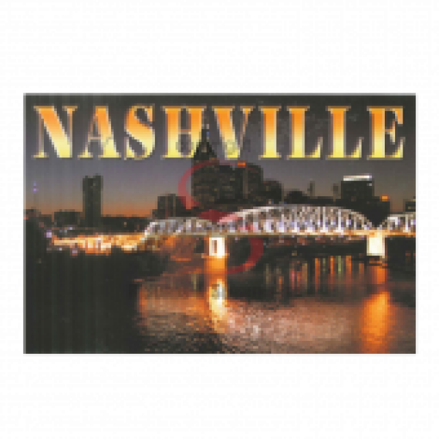 Nashville Postcard Pack- Night Pedestrian Bridge - Nashville (640x640), Png Download