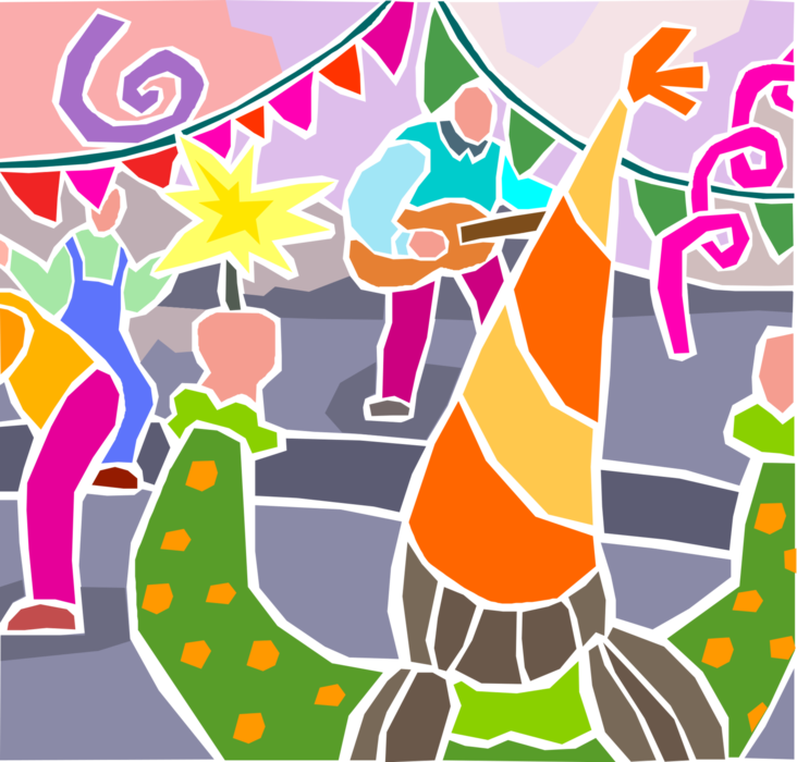 Vector Illustration Of Children's Birthday Party With - Illustration (732x700), Png Download