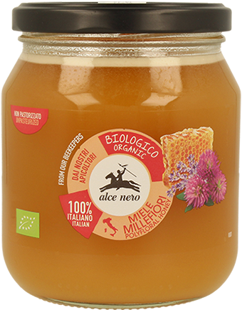 Organic Italian Wildflower Honey - Alce Nero Spa Honey Orange Italian Bio300g (640x640), Png Download
