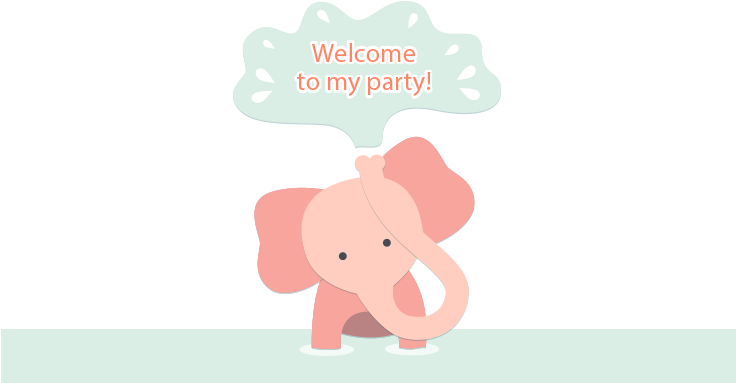 Happy Elephant Illustration Free Vector Png Graphic - Cartoon (1200x628), Png Download
