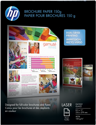 Hp Laser Glossy Brochure Paper 150 Gsm-150 Sht/letter/8 - Glossy Brochure Paper (573x430), Png Download