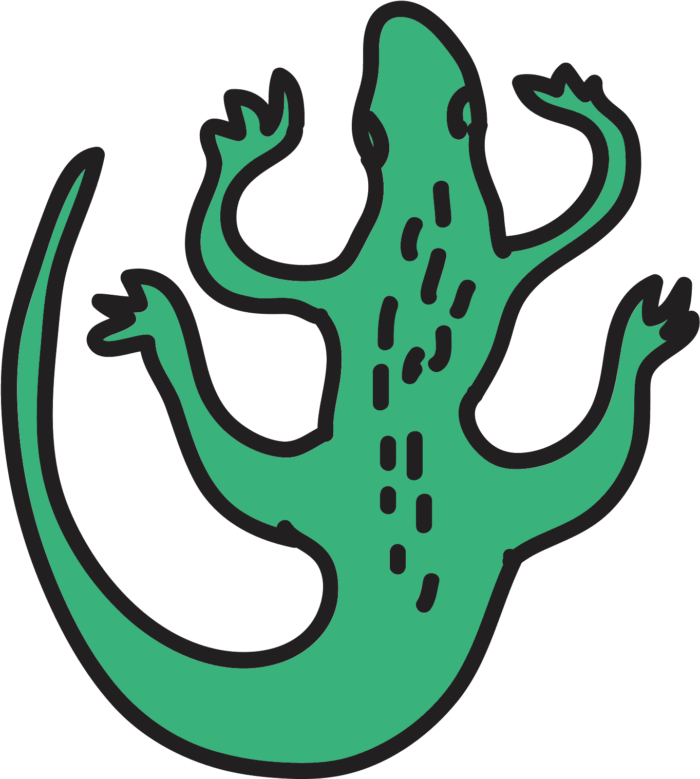A Drawing Of A Alligator Head - Lizard Cartoon No Background (1600x1600), Png Download