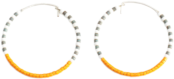 Sidai Orange Amber Zebra Hoop Earring - Milk Bone Farmer's Medley (700x700), Png Download