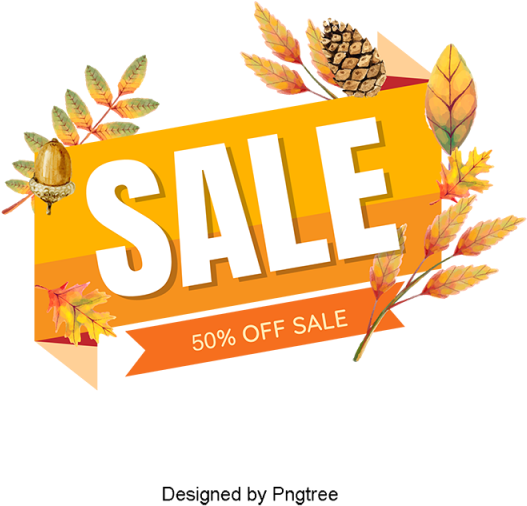 Simple Cartoon Autumn Promotion Design, Simple, Autumn, - Discount Tag (640x640), Png Download