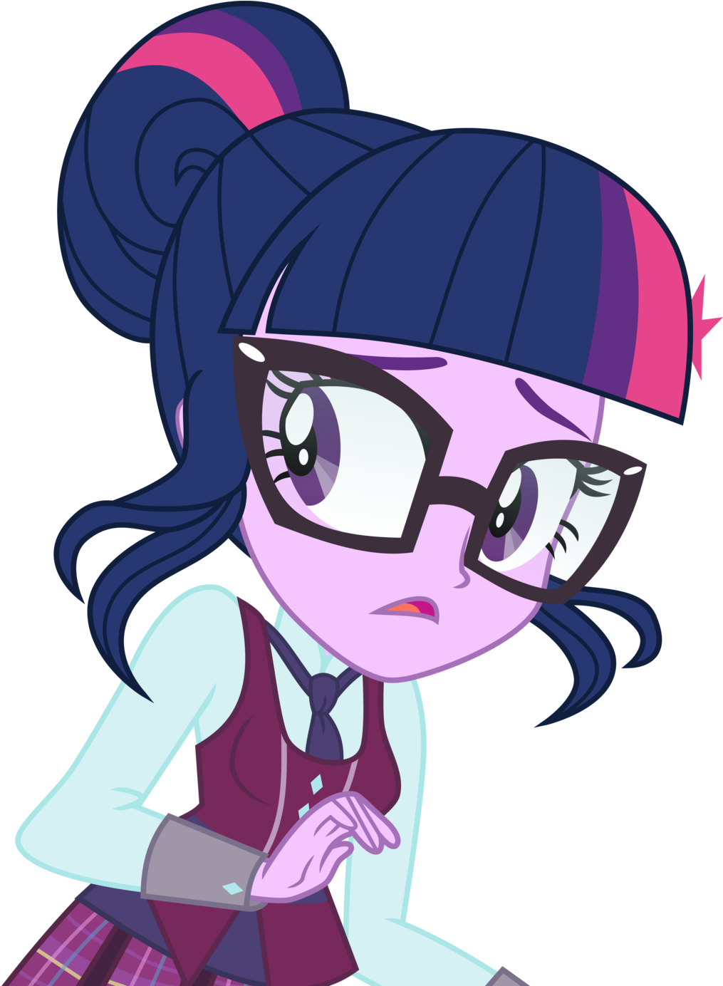Sci-twi Worried - Twilight Equestria Girls 3 (1024x1383), Png Download