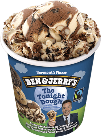 Tonight Dough Detail Png - Ben & Jerry's Ice Cream Jimmy Fallon (374x479), Png Download