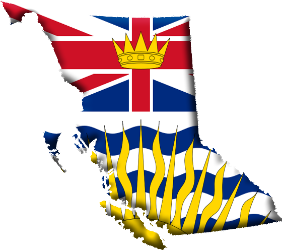 Two - British Columbia Map Flag (561x526), Png Download