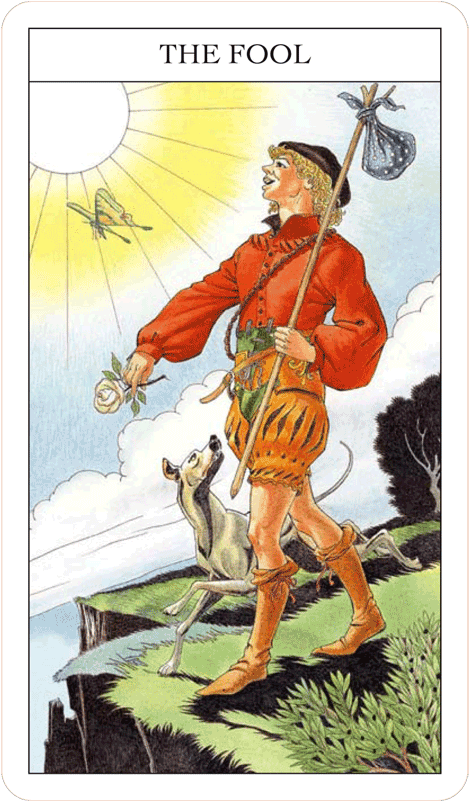 Main Menu The Fool - Sharman Caselli Tarot Deck (600x800), Png Download