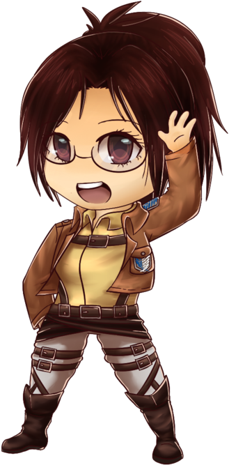 Chibi Hanji By Khvenus On Deviantart Ataque A Los Titanes, - Hanji Attack On Titan Chibi (400x687), Png Download
