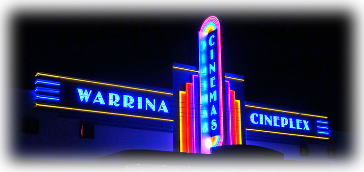 Neon Signage - Warrina Cinema Neon Sign (740x350), Png Download