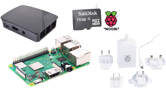 Raspberry Pi 3 Model B C/w Sd Card, Power Supply And - Raspberry Pi 3 Enclosure Cases (official Black-grey (600x318), Png Download