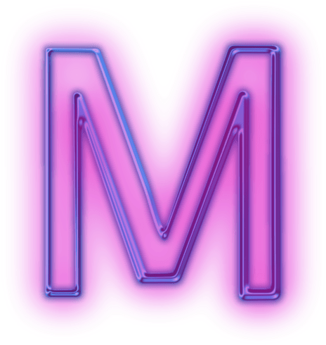 Neon Letter M Png (500x500), Png Download