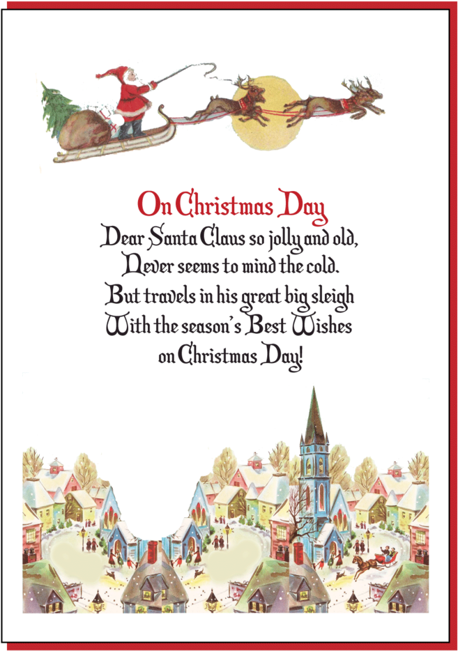 Vintage Christmas Greeting Card (1000x1429), Png Download