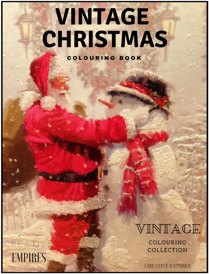 Vintage Christmas Colouring Book Colour Guide Ebook - Framed Tile (1140x1028), Png Download