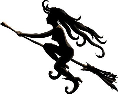 Free Clip Arts Online - Flying Witch Silhouette Png (400x319), Png Download