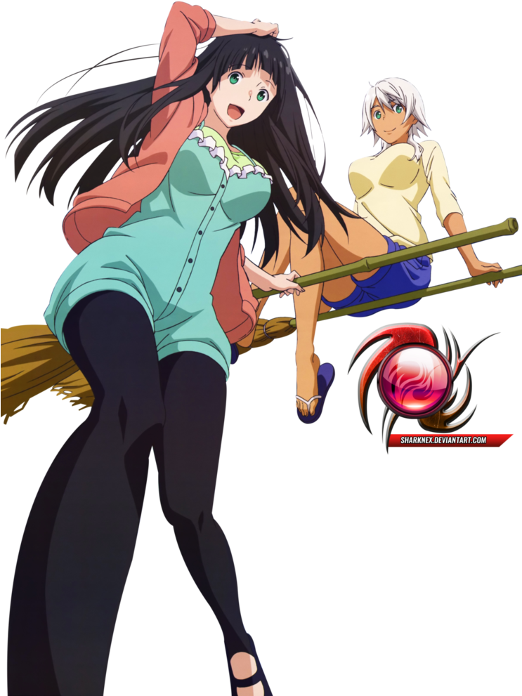 Kowata Sisters Makoto And Akane By Sharknex - Makoto Png Flying Witch Png (742x1077), Png Download