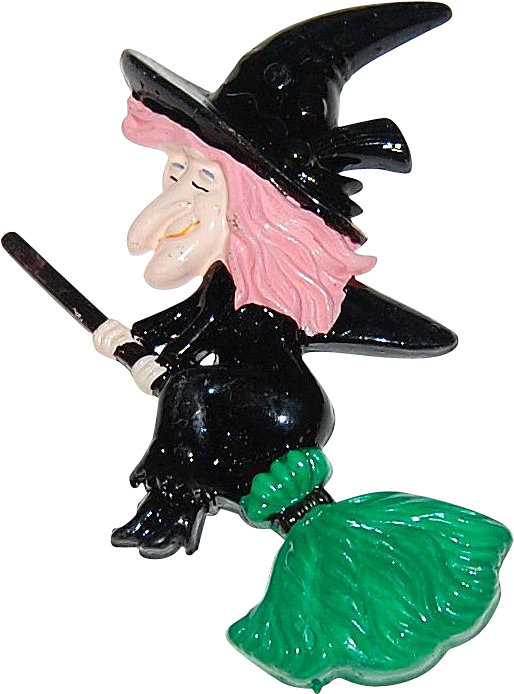 1960/70s Halloween Flying Witch Cake Topper - Figurine (693x693), Png Download