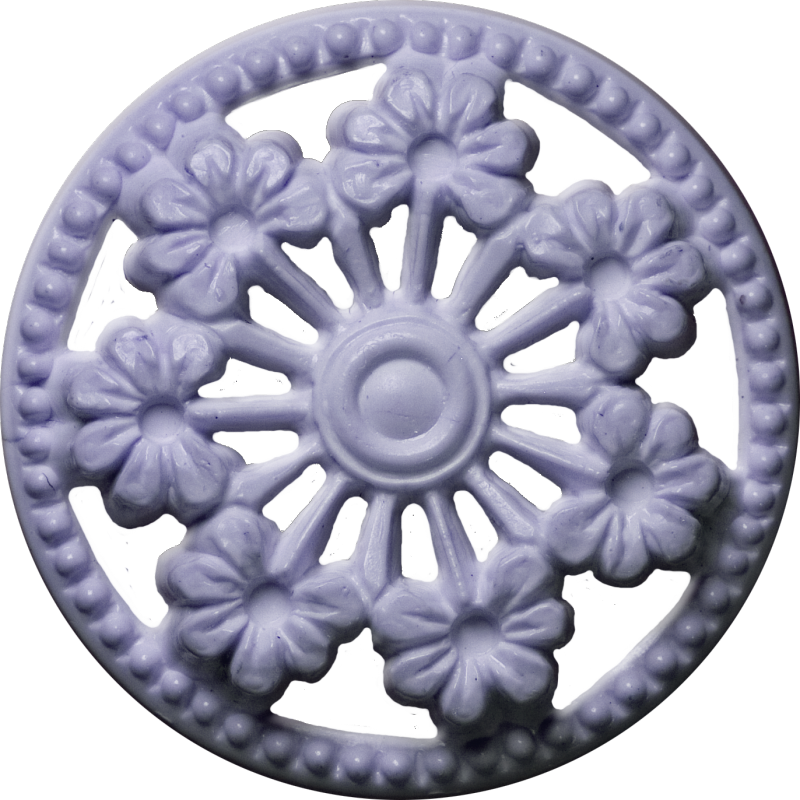 Button With Seven Flowers And Cut-outs, Lavender - Button (800x800), Png Download