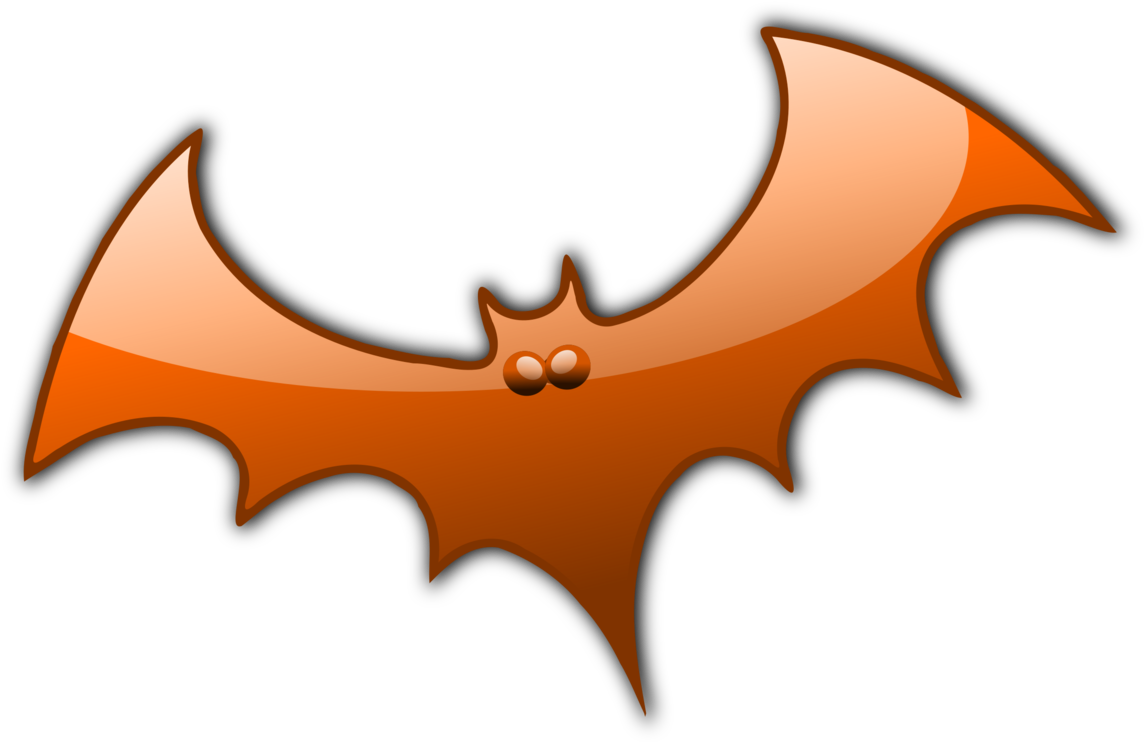 Orange Bat Clip Art - Halloween Ghost Clipart (600x389), Png Download
