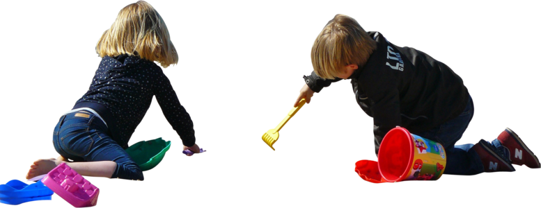 Kidsplayingsand - Child Sand Png (777x300), Png Download