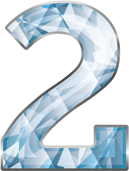 Crystal Number Two Png Clipart Image - Crystal Numbers Png (458x600), Png Download