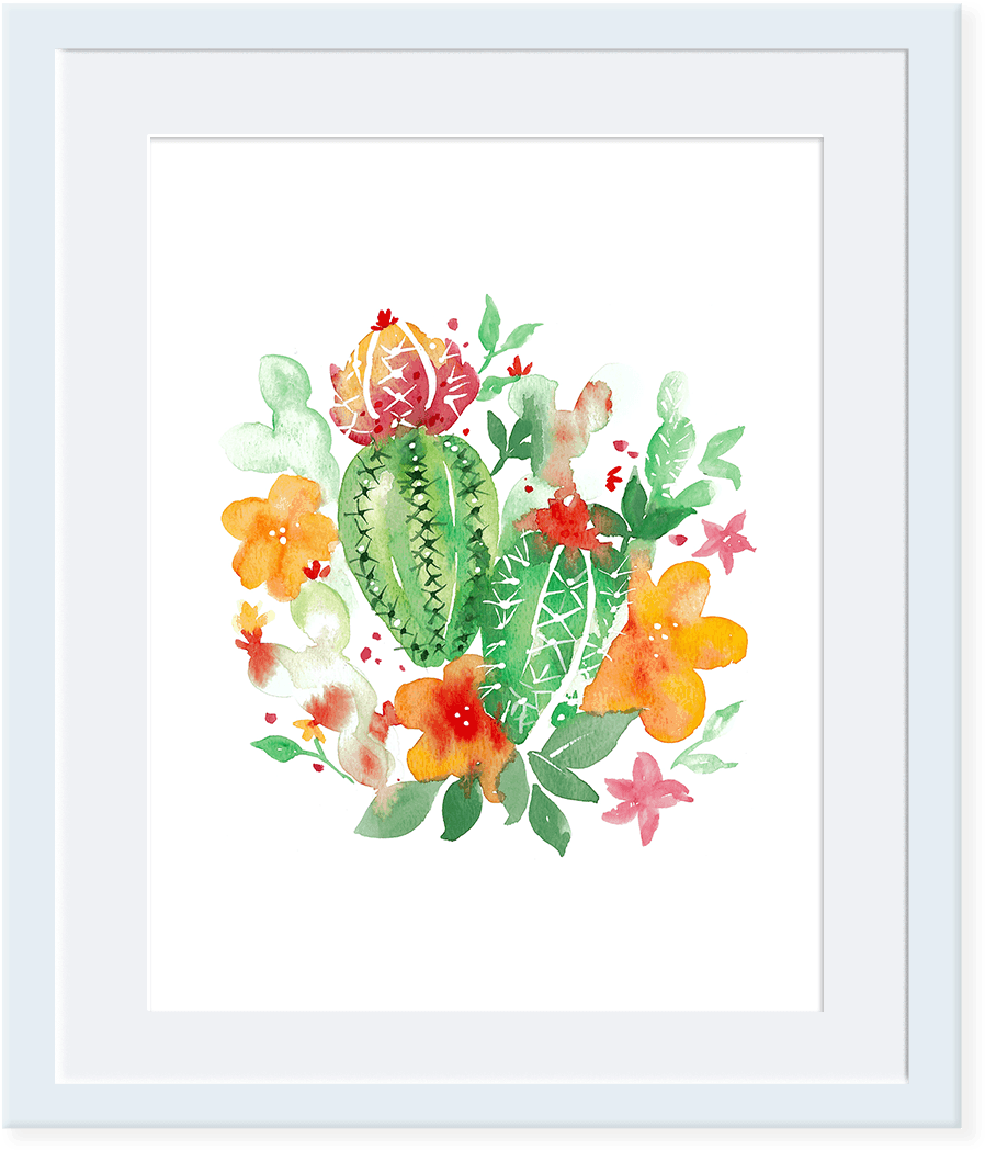 Cactus Print - World Wide Web (1080x1080), Png Download