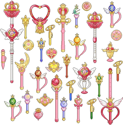 38 Images About ♥sailor Moon♥ On We Heart It - Todos Los Cetros De Sailor Moon (490x490), Png Download
