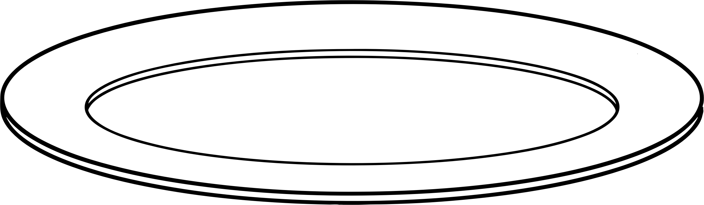 Big Image - Plate Clipart Black And White (2302x672), Png Download