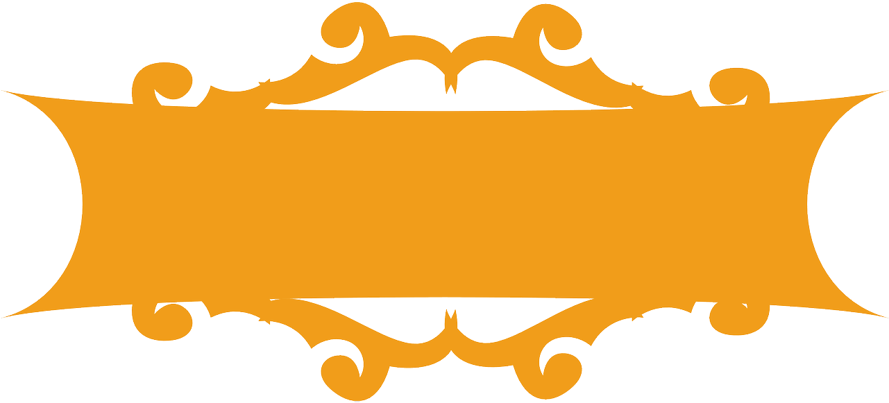 Fancy, Design, Orange, Banner, Blank, Decoration - Bordes Para Titulos Png (640x320), Png Download
