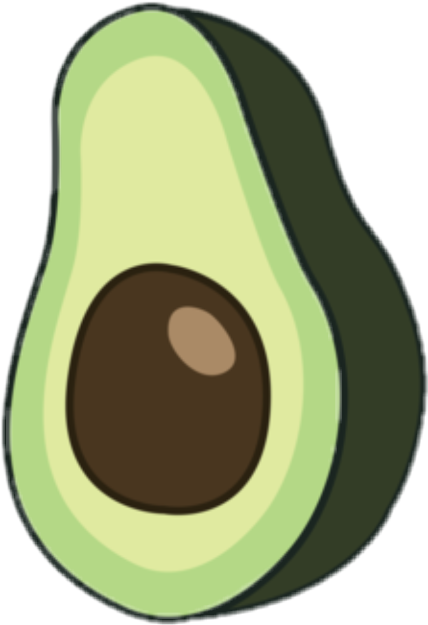Avocado Green Aesthetic Tumblr Cute Polarfoxiestickers - Cute Avocado Png (859x1254), Png Download