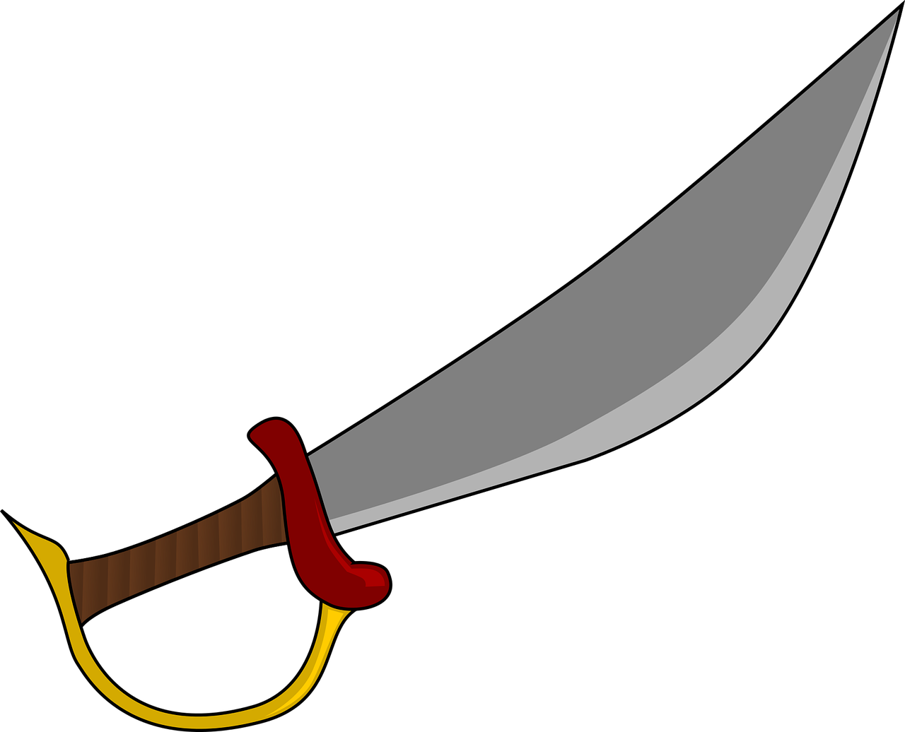Knife Cutlass Sword Pirate Computer Icons - Cutlass Clipart (420x340), Png Download