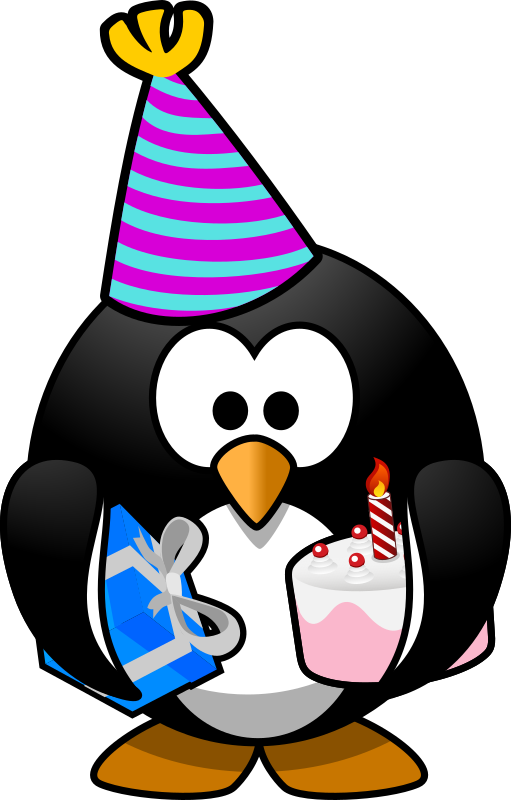 Celebration Penguin Svg Clip Arts 378 X 592 Px (378x592), Png Download
