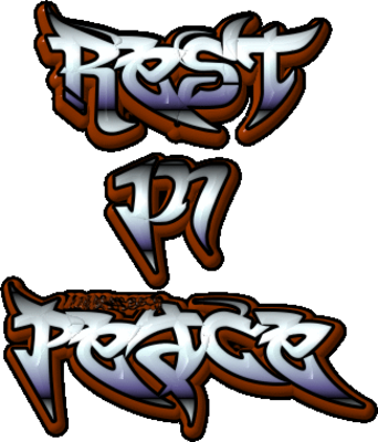 R - Rest In Peace Graffiti (342x400), Png Download