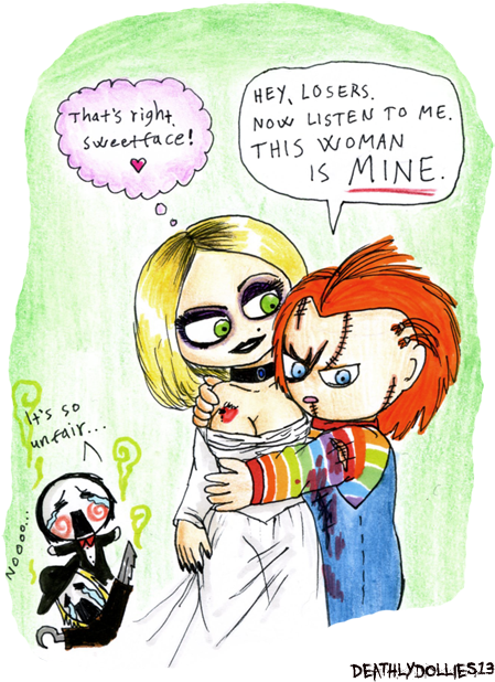 Brad Dourif Fan Art - Chucky And Tiffany Fanart (467x627), Png Download