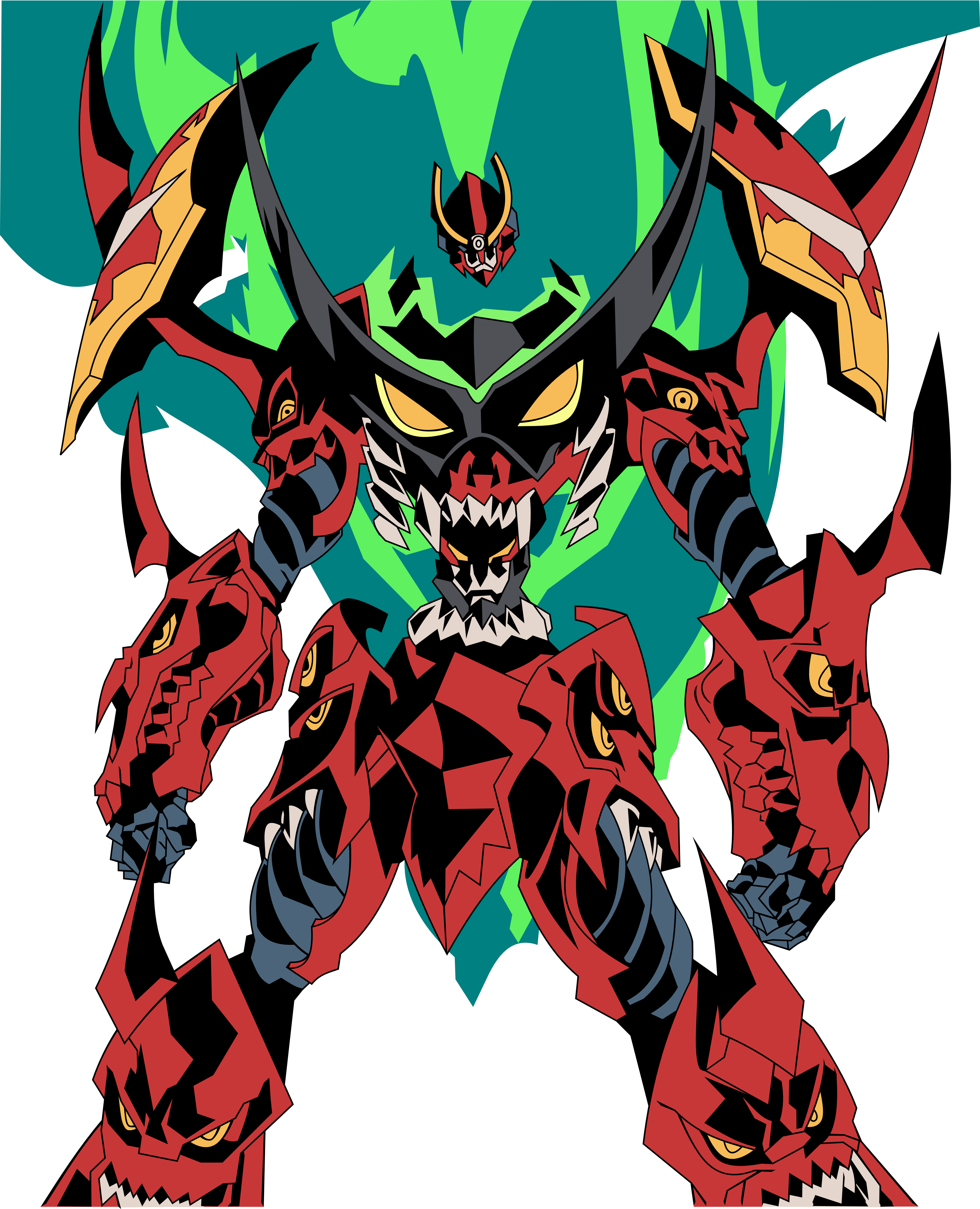 Thanos Drawing Darkseid - Gurren Lagann Mecha Art (4303x5310), Png Download
