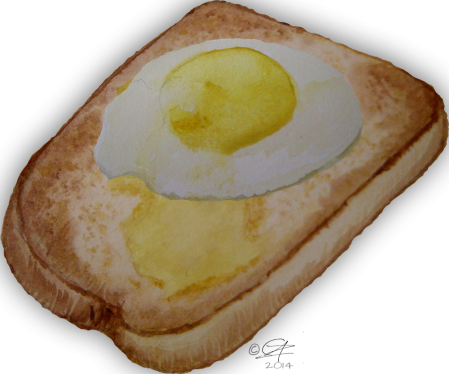 Cccccc-illustrate Anything For You In Watercolour - Fried Egg (449x374), Png Download