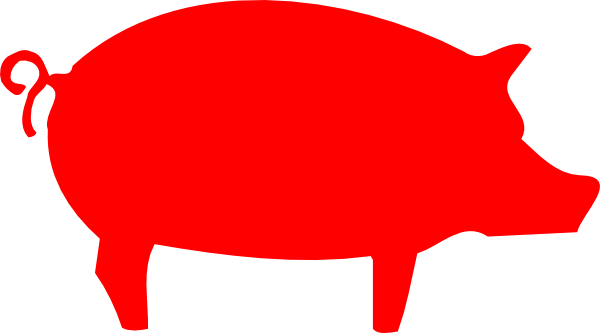 Pig Outline - Pig Clipart Red (600x333), Png Download
