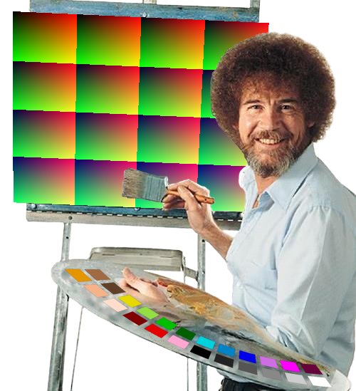 Bob Ross On Canvas - Bob Ross (500x549), Png Download