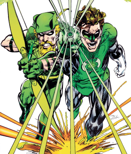 Green Arrow Png Image Background - Green Lantern - Green Arrow [book] (546x640), Png Download
