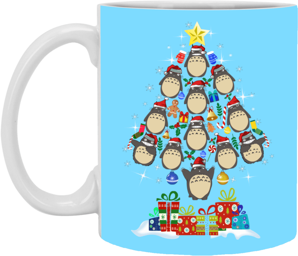 Famous Anime Cartoon Christmas Tree Printed On Mug - Mug (1024x1024), Png Download