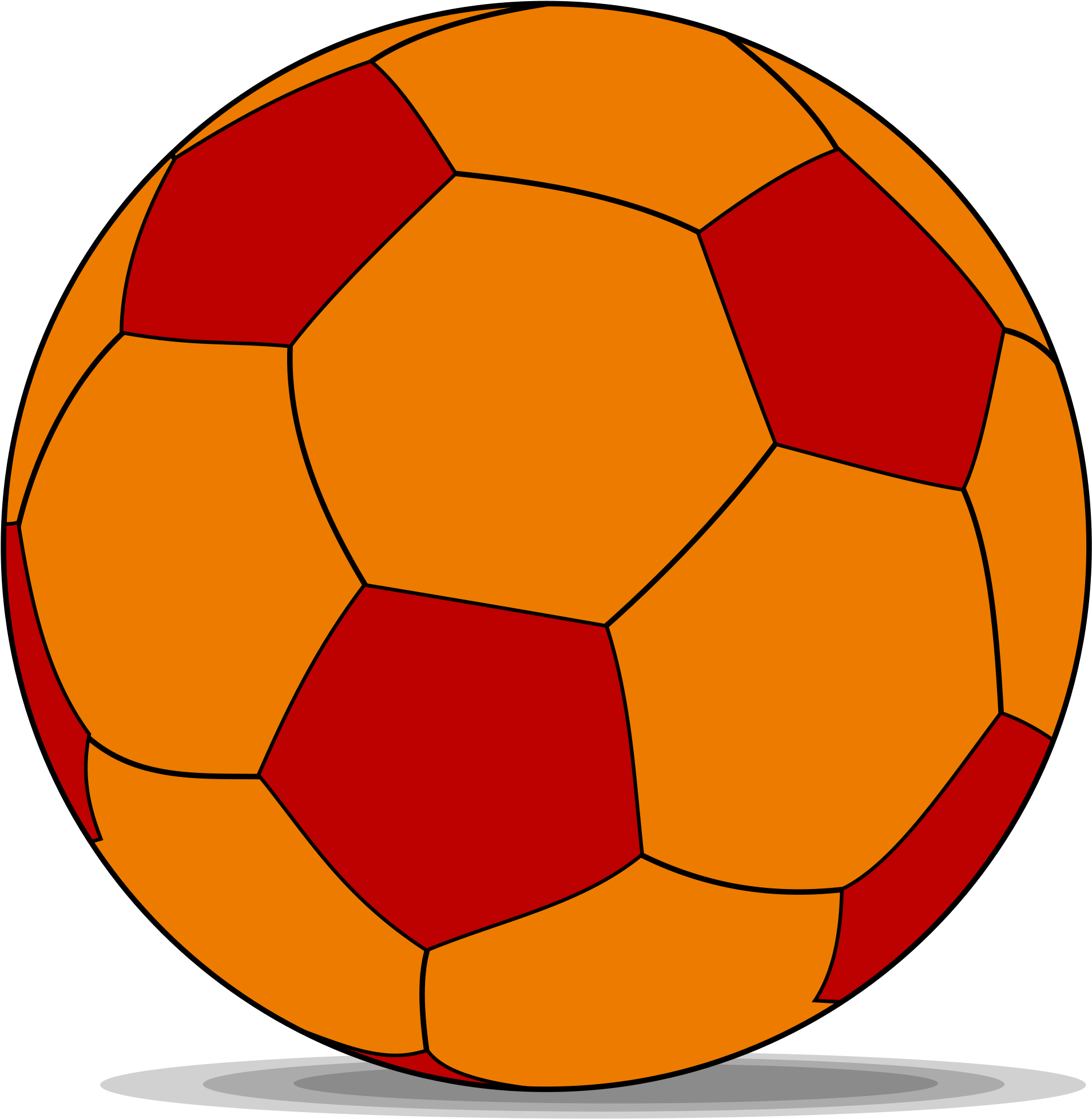 Open - Orange And Red Soccer Ball (2000x2000), Png Download