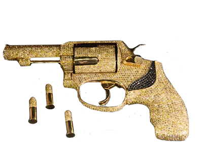 Yellow And Black Diamond Pistol - Diamond Pistol Png (500x500), Png Download