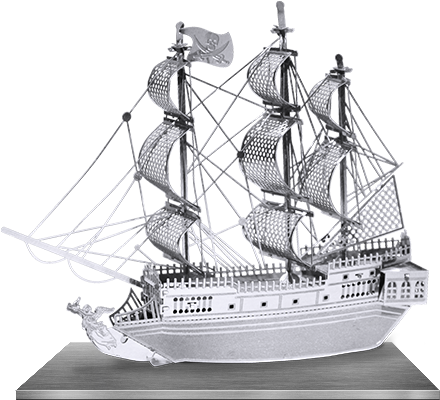 Picture Of Black Pearl Pirate Ship - Metal Earth Models Black Pearl (440x440), Png Download
