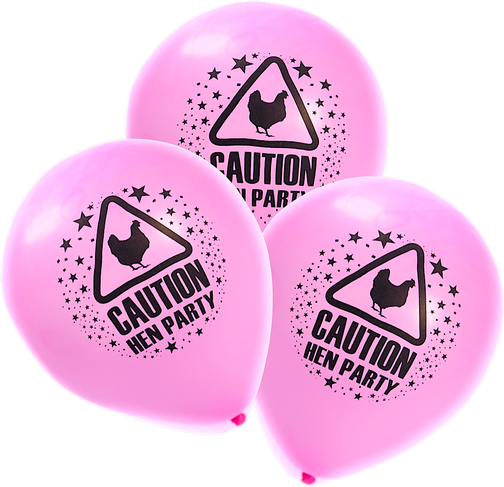 Ballons Transparent Hen Party - Pack Of 15 Hen Party Balloons / Novelty Pink Printed (1042x1012), Png Download