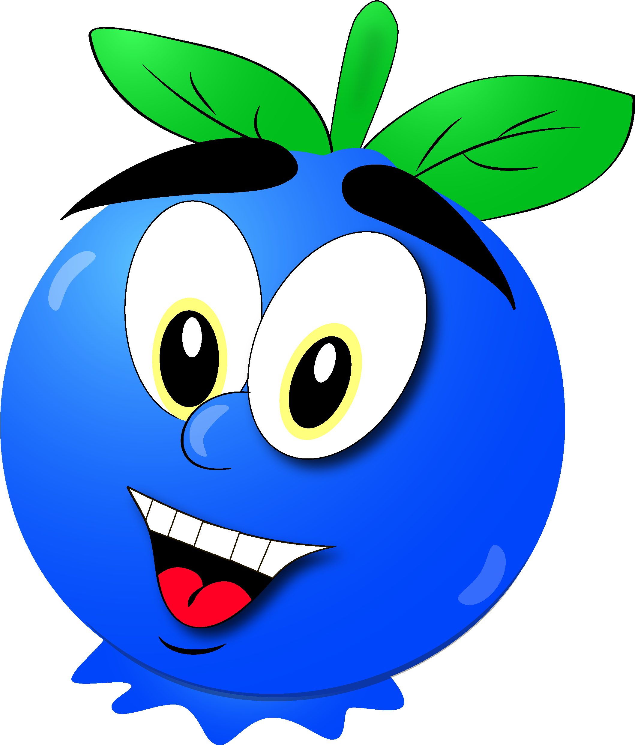 Fruit Salad Blueberry Balloon Shooter Dart Shooting - Cartoon Blueberry Png (2116x2547), Png Download