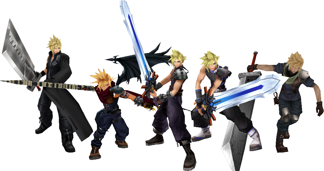 Comes With A Voice Pack And 5 Costumes - Cloud Strife Alternate Costume (1280x600), Png Download