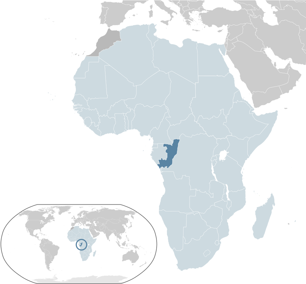 The Republic Of The Congo Is In Dark Blue In The Map - Cambodia Faso World Map (1024x951), Png Download