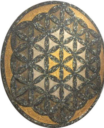 The Heart Chakra Flower Of Life - Silver (364x480), Png Download